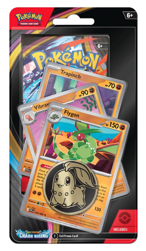 Pokémon Kaarten - Mega Evolution - Chaos Rising - Premium Checklane Blister met Flygon (Foil Promokaart) - Booster Bundle - 1 Booster Pack - 13 Kaarten Totaal - TCG - Pokemon Box - Pokemon Cards - Pokemon Speelgoed - Pack