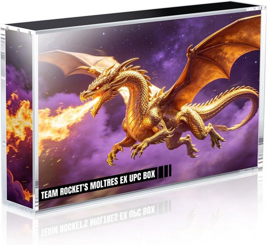 Magnetische Acryl Box Beschermhoes voor Pokémon Team Rocket's Moltres ex Ultra-Premium Collectie - Perfect voor Verzamelaar en Bescherming