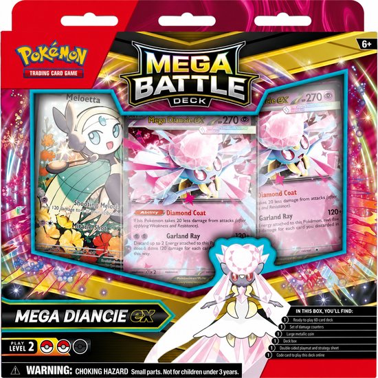 Pokémon TCG Mega Battle Deck - Mega Diancie ex / Mega Gengar ex - Pokémon Kaartspel - Trading Card Game - Kant-en-klaar Battle Deck - 60 Kaarten - Vanaf 6 Jaar
