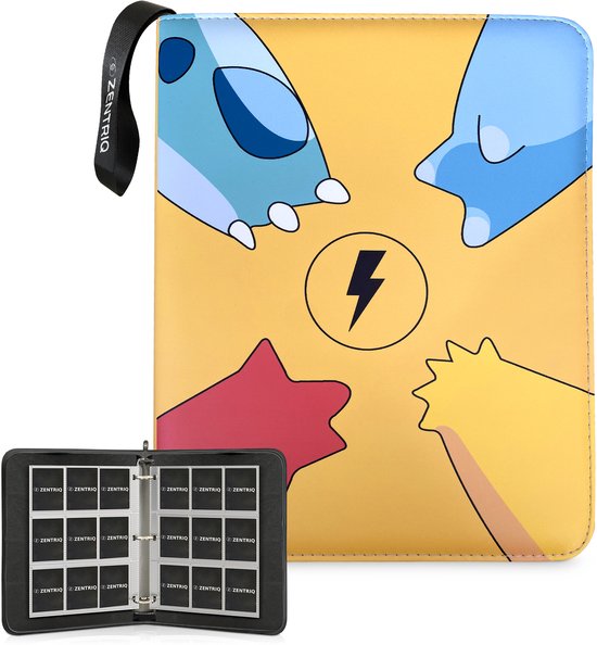 Pokemon Map – 900 Kaarten | 50 Pagina’s | 4 Handen | Zentriq PU-Leder Pokemon Kaarten Map met Ritssluiting | Waterdicht & Duurzaam | Card Binder | Verzamelmap Voor Pokémon- & Andere Ruilkaarten