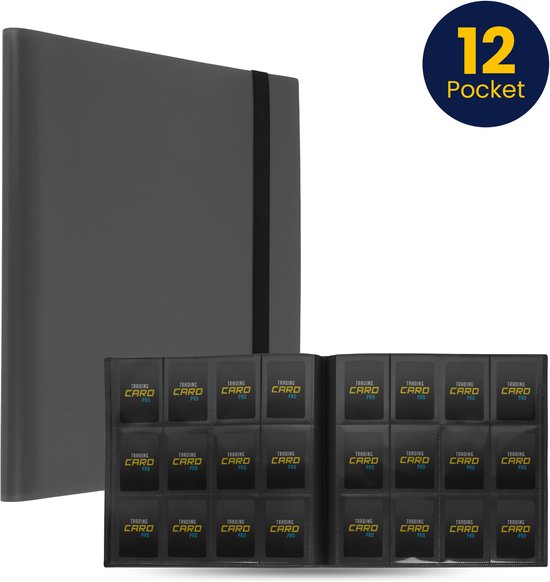 TradingCardPro - 12 pocket zwarte verzamelmap binder geschikt voor Pokémon kaarten - Map voor 480 kaarten - 20 Pagina’s - Premium Kwaliteit - Binder Zwart